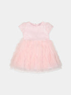 Vestito rosa per neonata con paillettes,Monnalisa,73C900 T9945 0091